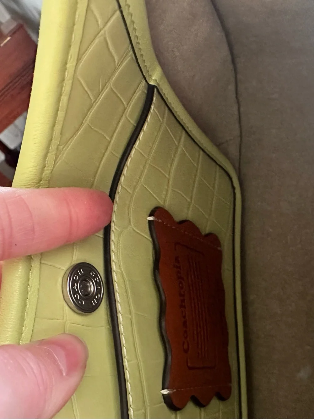 Ergo Bag In Croc Embossed Coachtopia Leather (Pale Lime)